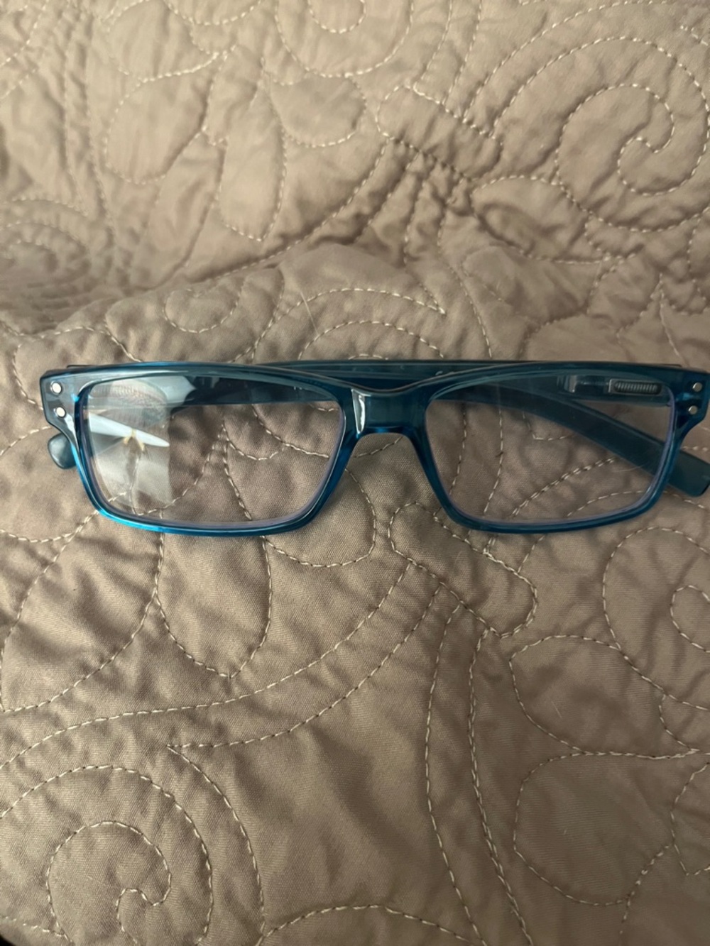 Turquoise Rectangular Reading Glasses +1.50